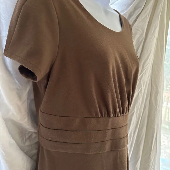 Anne Klein Woman's Wool Knit Short Sleeve Midi Dress Sz 8 Espresso - Picture 5 of 9